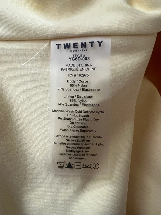 Twenty Montreal 3D Knit Citron One Piece Swimsuit Thong Textured Yellow Medium - Picture 7 of 12